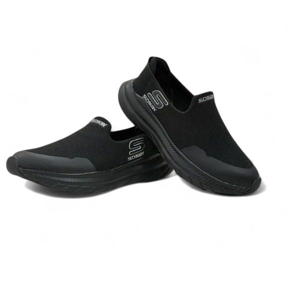 Sudbury Black Mesh Slip-On Sneakers for Men – Lightweight, Breathable & Stylish