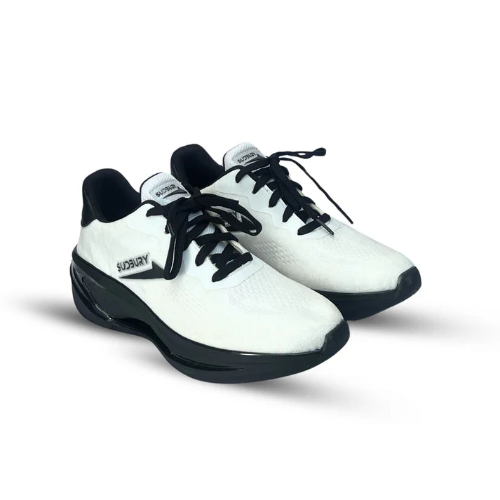 Sudbury EdgeLite | Ultra-Light White Sneakers with Black Laces – Men’s Comfort Trainers