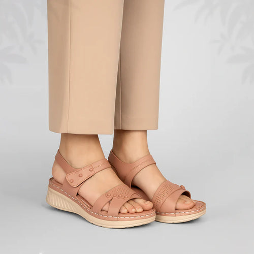 Blush Pink Wedge Sandals for Women | Comfortable Everyday Footwear