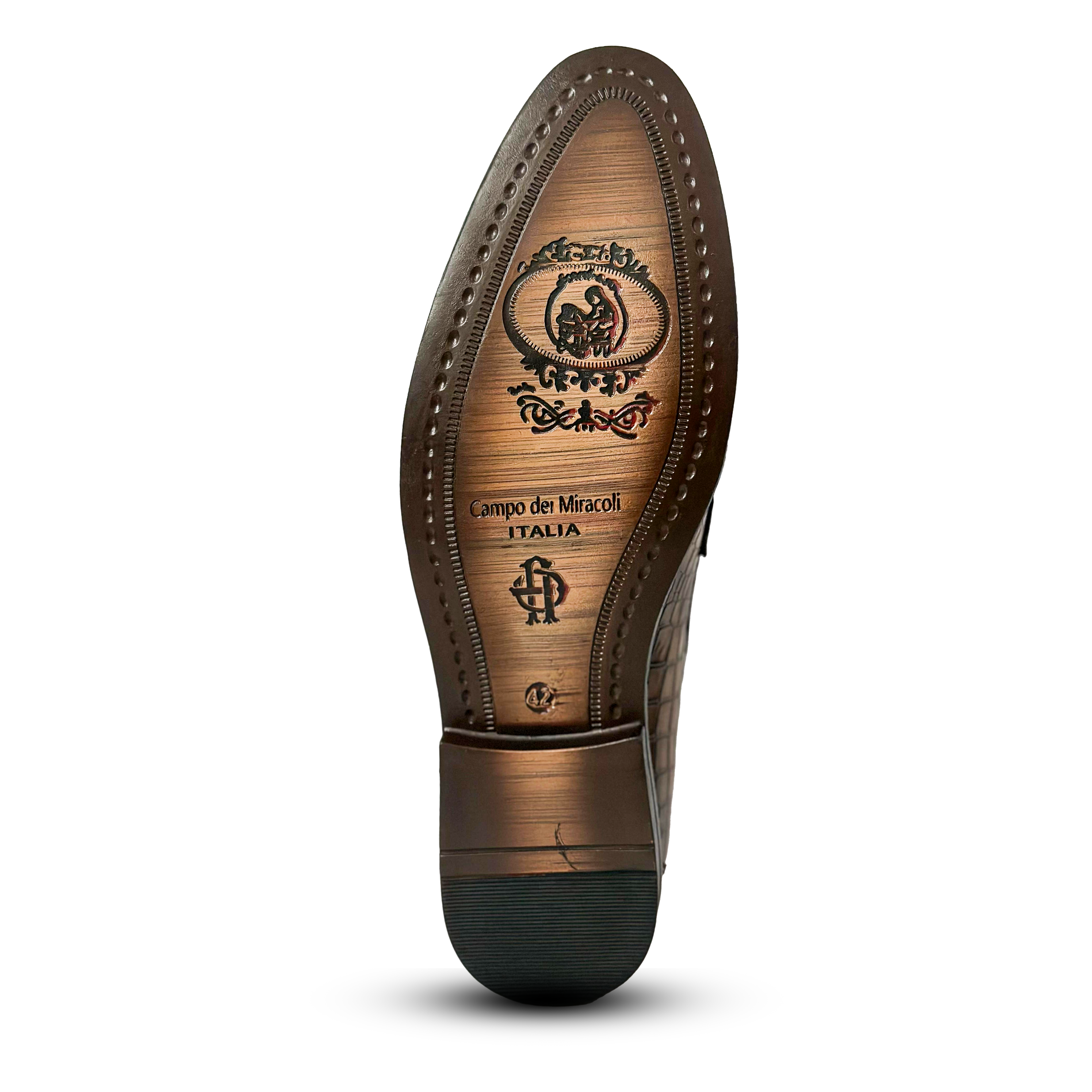 Men's Brown Croc Textured Leather Loafers