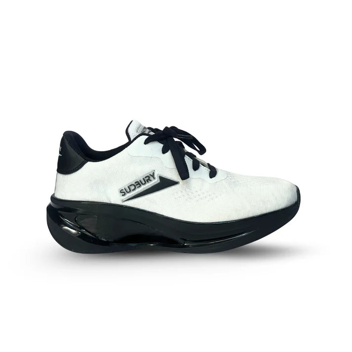 Sudbury EdgeLite | Ultra-Light White Sneakers with Black Laces – Men’s Comfort Trainers