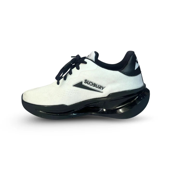Sudbury EdgeLite | Ultra-Light White Sneakers with Black Laces – Men’s Comfort Trainers