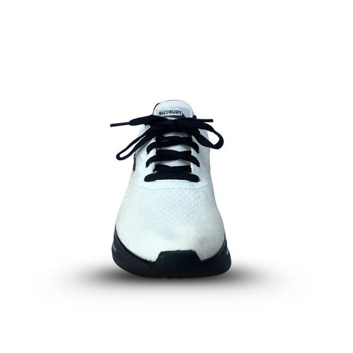 Sudbury EdgeLite | Ultra-Light White Sneakers with Black Laces – Men’s Comfort Trainers
