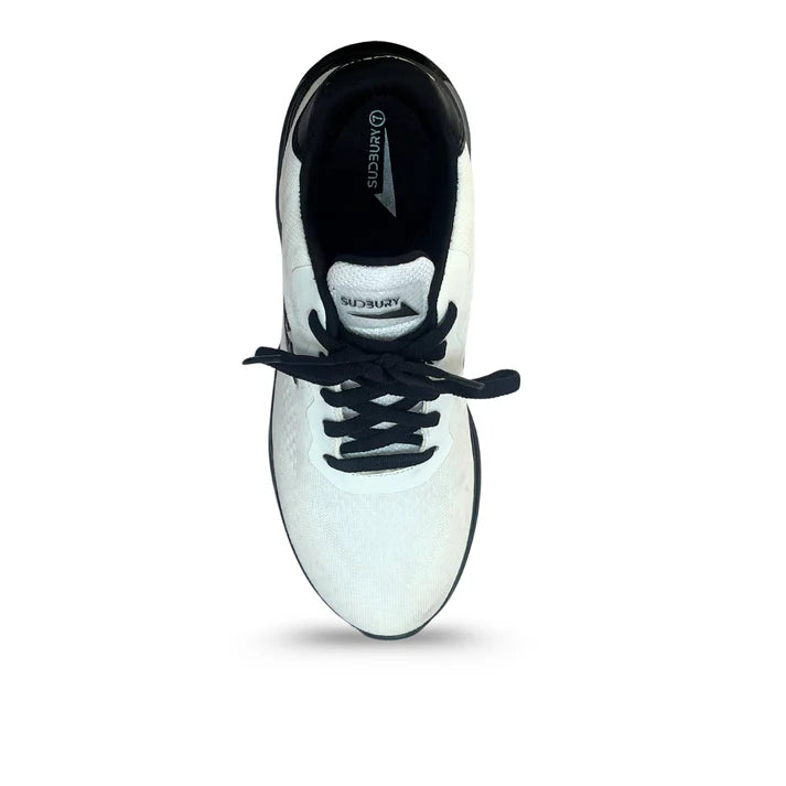 Sudbury EdgeLite | Ultra-Light White Sneakers with Black Laces – Men’s Comfort Trainers