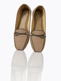 Chic Tan – Black Buckle Soft Loafers for Women