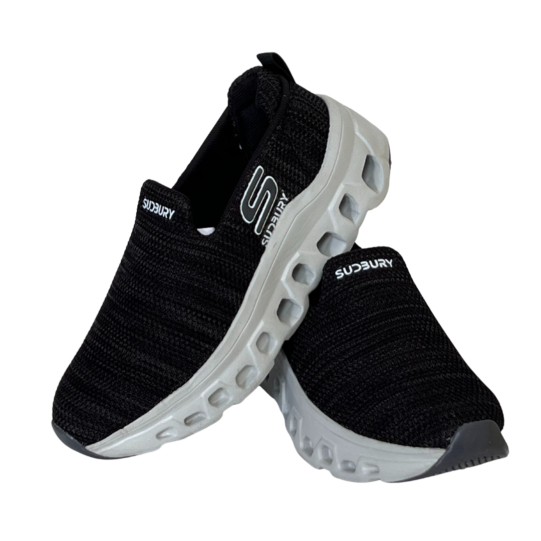 Sudbury Fusion Rider — Men's Black Slip-On Sneakers