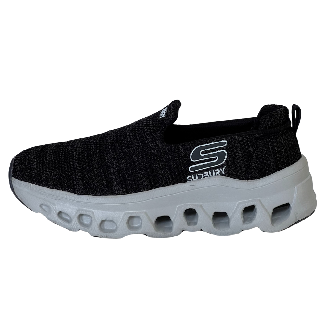 Sudbury Fusion Rider — Men's Black Slip-On Sneakers