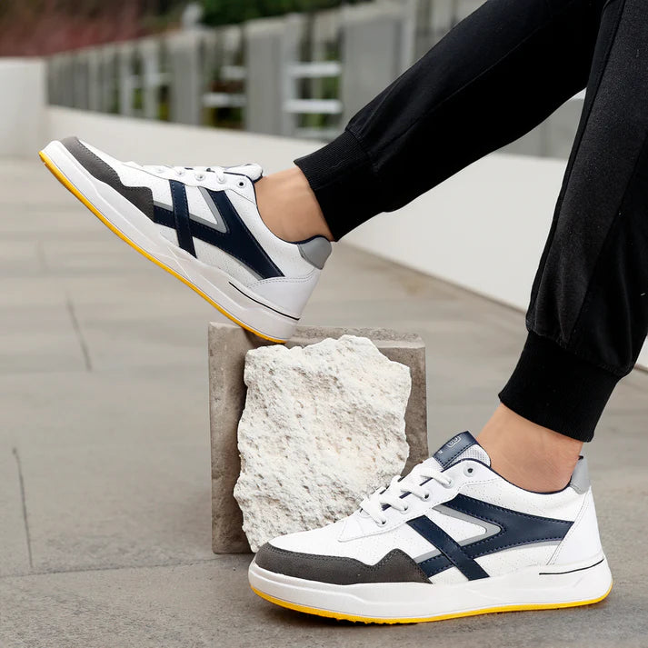 Sudbury StreetPulse – White & Navy Stylish Sneakers for Men | Lightweight & Trendy