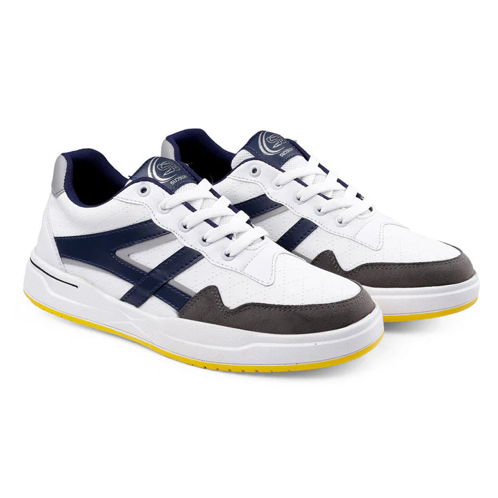 Sudbury StreetPulse – White & Navy Stylish Sneakers for Men | Lightweight & Trendy