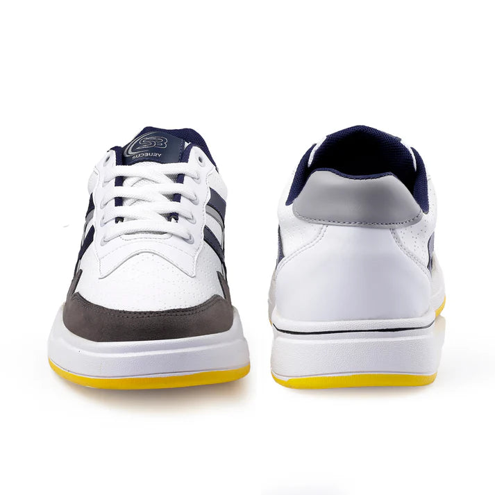 Sudbury StreetPulse – White & Navy Stylish Sneakers for Men | Lightweight & Trendy