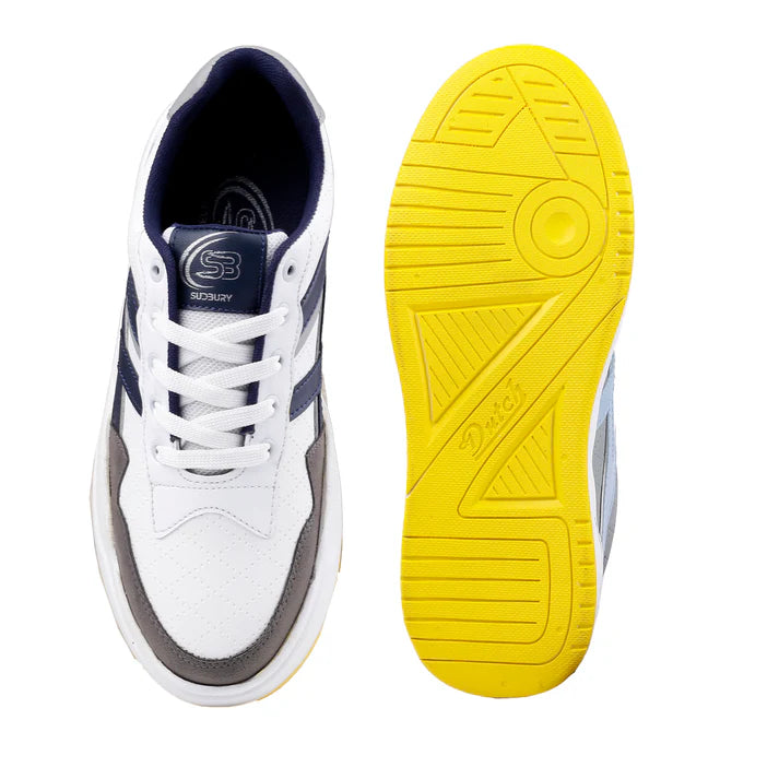 Sudbury StreetPulse – White & Navy Stylish Sneakers for Men | Lightweight & Trendy