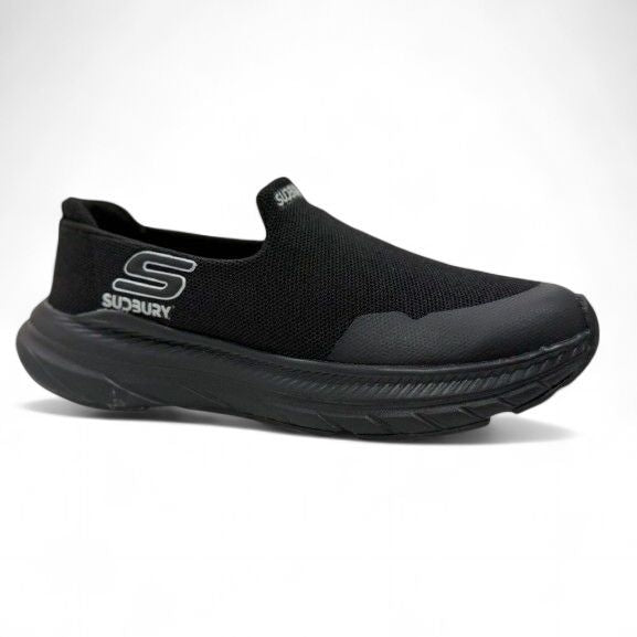 Sudbury Black Mesh Slip-On Sneakers for Men – Lightweight, Breathable & Stylish