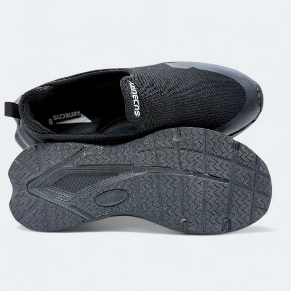 Sudbury Black Mesh Slip-On Sneakers for Men – Lightweight, Breathable & Stylish