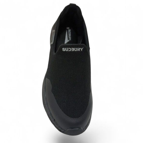 Sudbury Black Mesh Slip-On Sneakers for Men – Lightweight, Breathable & Stylish