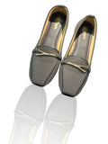 Urban Grey – Golden Accent Loafers for Women