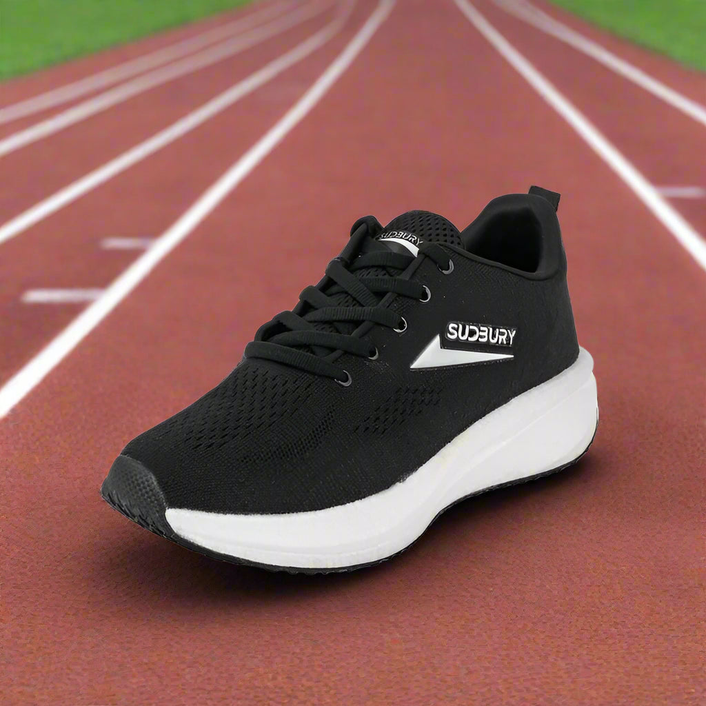 Sudbury AeroRun – Soft Black Running Shoes for Men | Lightweight & Cushioned
